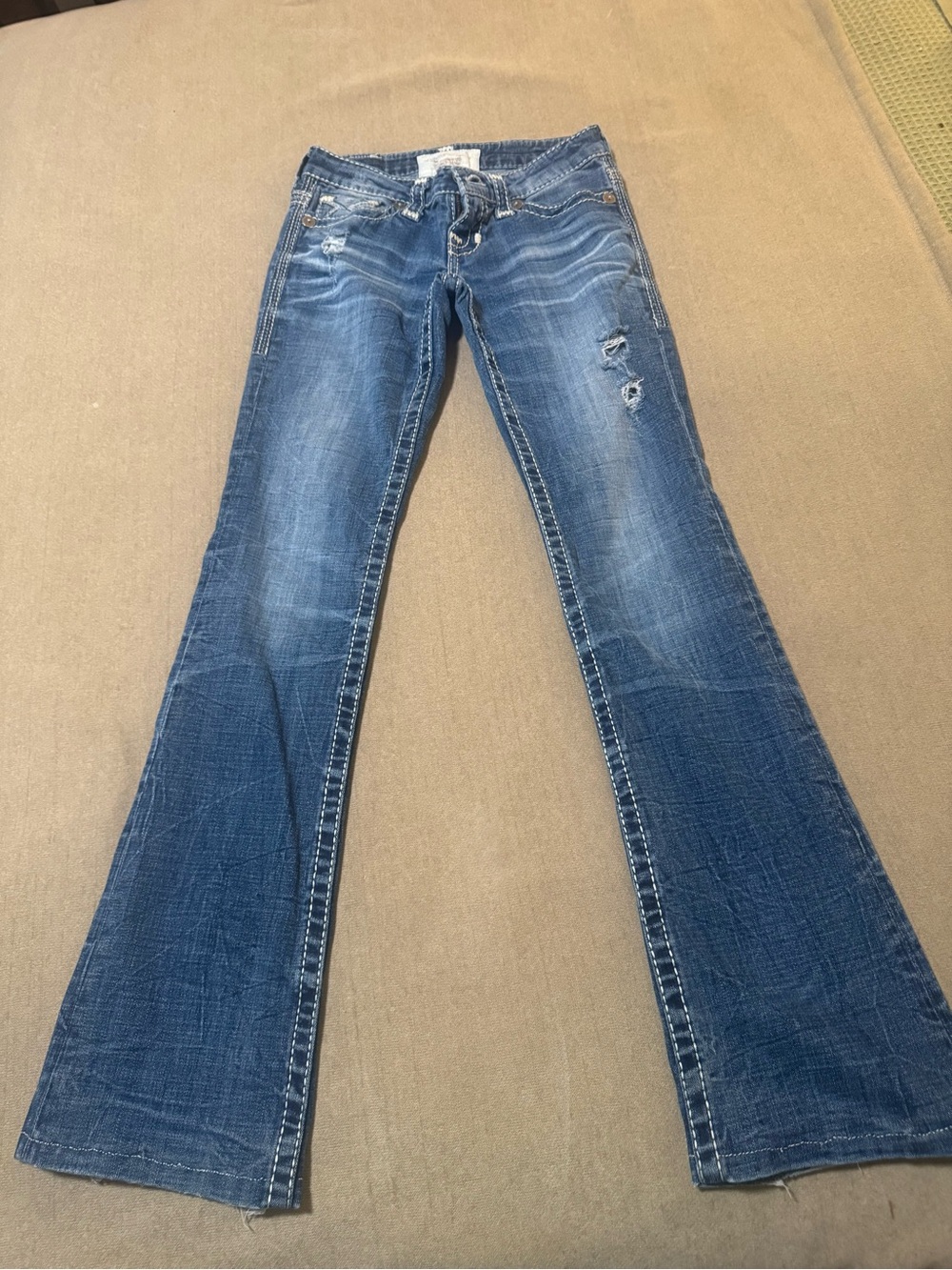 Big Star Women's Medium Blue Bootcut Jeans with Distressed Details